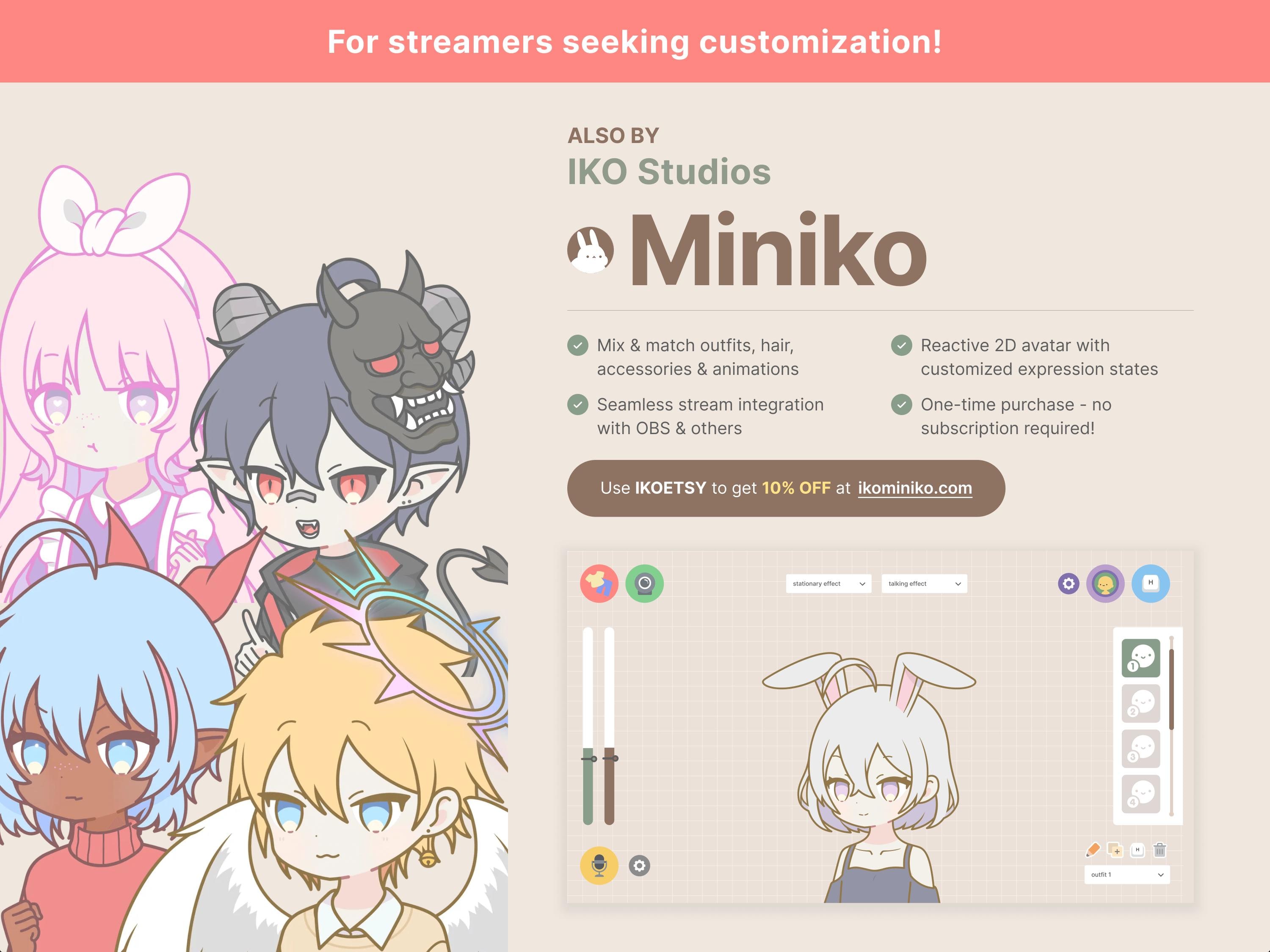 Onigiri Pngtuber – Chibi Kawaii Vtuber Avatar (ready to Use) - Etsy