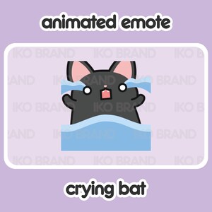 Animated Emote - Crying Bat | Cute | Kawaii | Chibi | Twitch, YouTube, Discord | Stream Emotes & Alerts