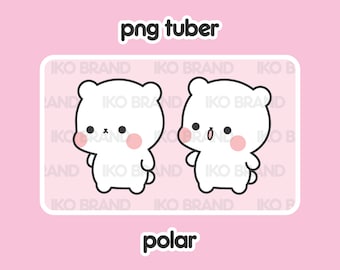 PNGTuber - White Bear | Polar Bear | Chibi | Cute | Twitch | YouTube | Vtuber | Streaming | Ready to Use and Download for OBS Streamlabs