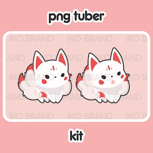 PNGTuber - Kitsune Fox | Chibi | Cute | Kawaii | Twitch | YouTube | Vtuber | Streaming | Ready to Use and Download for OBS Streamlabs