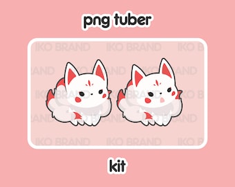 Kitsune Fox PNGTuber Avatar: Chibi Vtuber Asset (Digital Download)