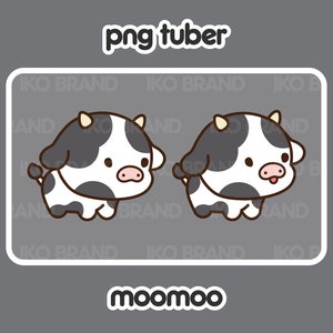 PNGTuber - Cow | Chibi | Cute | Kawaii | Twitch | YouTube | Vtuber | Streaming | Ready to Use and Download for OBS Streamlabs