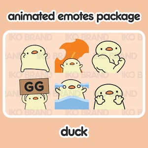 Animated Emotes Package - Duck | Cute | Kawaii | Chibi | Twitch, YouTube, Discord | Stream Emotes & Alerts