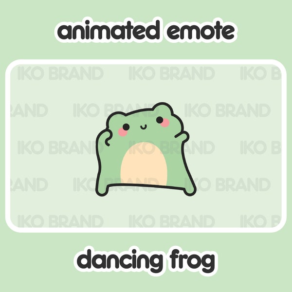 Animated Emote - Dancing Frog | Cute | Kawaii | Chibi | Twitch, YouTube, Discord | Stream Emotes & Alerts