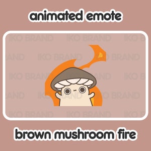 Animated Emote - Brown Mushroom Fire | Cute | Kawaii | Chibi | Twitch, YouTube, Discord | Stream Emotes & Alerts