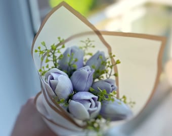 Seifenblumenstrauß | Muttertag | Tulpenstrauß aus Seife | Geschenkidee Muttertag | Handgemachte Blumenseife | Küsschen