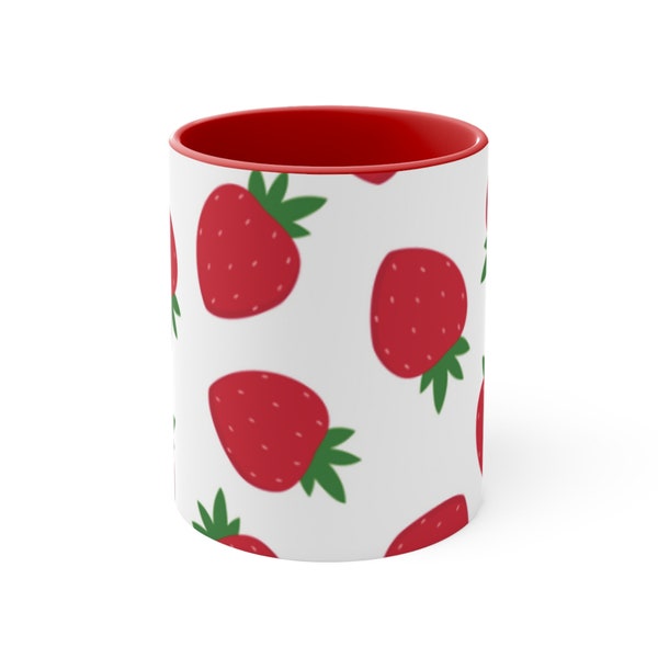 Strawberry Coffee Mug, Kitchen Accessories 11oz Red Strawberry Coffee Cup Gift For Her