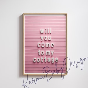 Will You Come to My Cottage Poster I Heated Rivalry Inspired Quote Print I Pink Bookish Wall Art