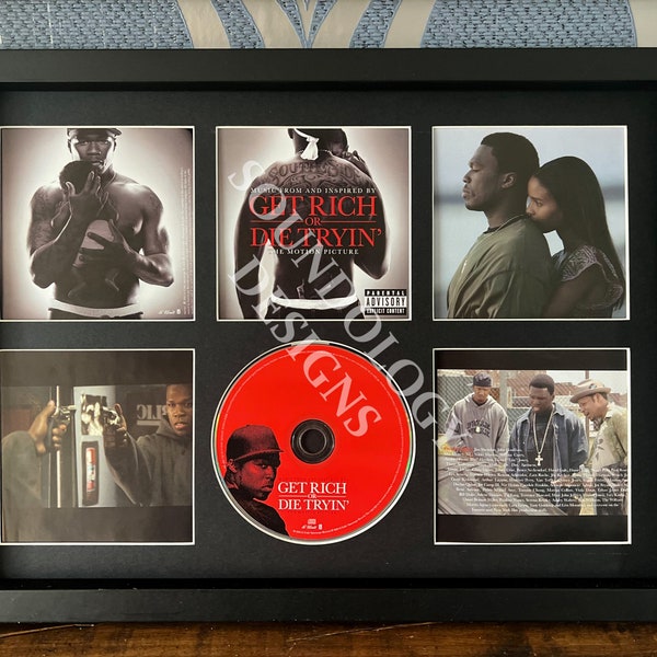 Get Rich Or Die Tryin' Original Soundtrack | Retro CD Mounted Wall Display | Frame Not Included