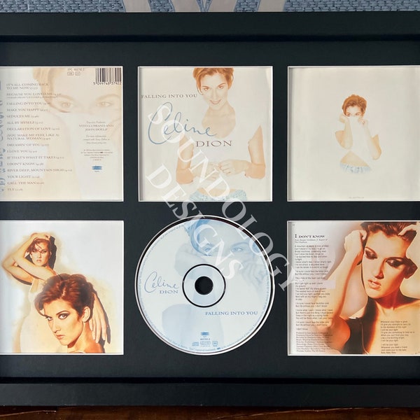 Celine Dion Albums | Retro CD Mounted Wall Display | 4 To Choose From | Frame Not Included