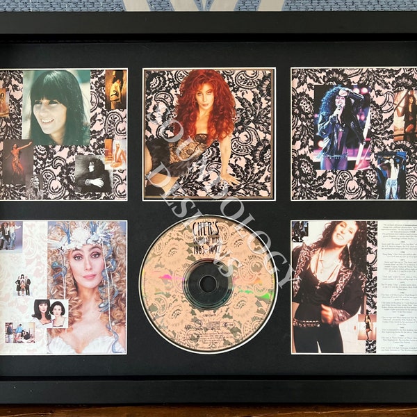 Cher | Greatest Hits 1965-1992 | Retro CD Mounted Wall Display | Frame Not Included