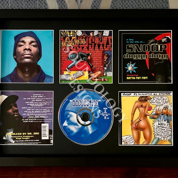 Álbumes de Snoop Dogg | Expositor de pared retro montado en CD | 8 para elegir | Marco no incluido