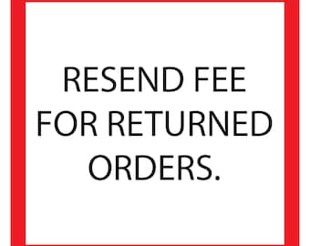 Resend fee for returned orders. Shipping Fee