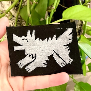 Little guy wolf patch sew or glue on