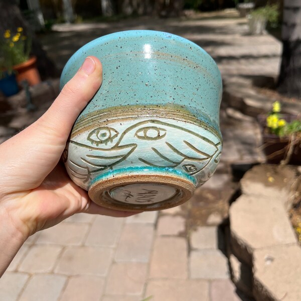 Angel wing pot planter handmade wheel thrown  ceramic pottery