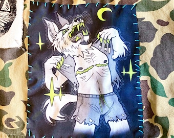Trans werewolf patch sew or glue on back patch 9x7 inches