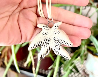 Angel seraphim necklace handmade ceramic pottery biblically accurate
