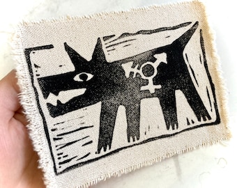 Trans Dog Patch sew or glue on