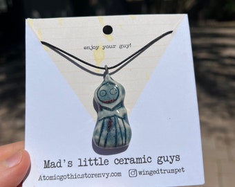 Flatwoods Monster ketting hanger keramiek handgemaakte cryptozoölogie 5 verschillende ontwerpen