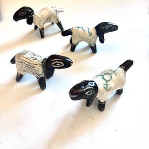 Little sheeps sculpture handmade ceramic pottery