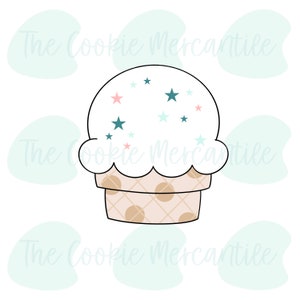 Chubby Ice-cream Cone (4th of July Minis) - Cookie Cutter