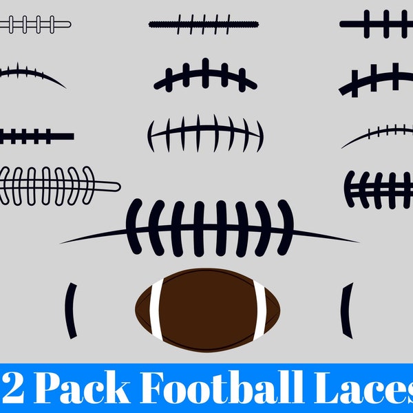 Football Laces Svg Bundle, Football Svg, Football Laces, Sports Pattern, Football Cut Files, Football Silhouette Svg, Digital Download