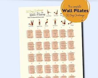30 Day Challenge Wall Pilates Workout, Wall Exercise for Women, Workout  Plan for Beginners, Core Strength, Instant Download, Printable, PDF 