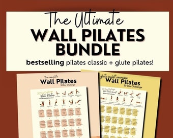 30 Day Challenge Wall Pilates Workout, At Home Workout for Weight Loss, Fitness Plan for Beginners, Mat Pilates Exercise List, PDF