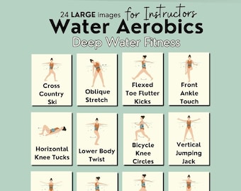 Water aerobics class ideas, aqua fitness, aqua aerobics exercise routines PDFs, group exercise instructor, digital download, printable