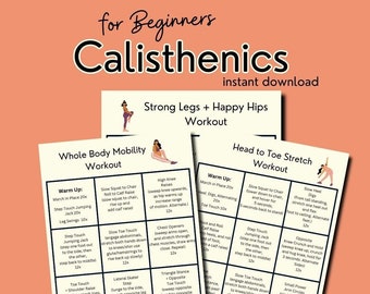 Calisthenics-trainingsplan, thuistraining, lichaamsgewichttraining, kernkracht, zomerlichaamstraining, pdf, afdrukbaar, direct downloaden