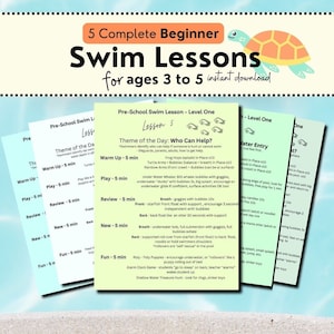 Swim Lessons for PreSchoolers, Aquatics Level One, toddler swim class ideas, Swim Lesson Plans Template, PDFs, Digital Download, Printable