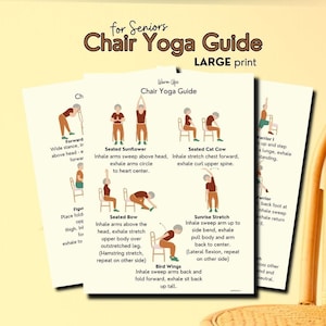 Chair Yoga for Seniors, Chair Exercise for Beginners, Activity for Seniors, Fitness Guide, Yoga PDF, Digital Download, Printable