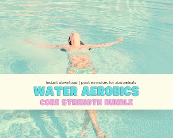 Water Aerobics Workout Bundle, Abs workout, pool exercises, digital download, PDFs, printable