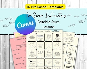 Swim Lesson Kit for Swim Instructors, Swimming Skills Checklist, Preschool Swim Lessons, Instant Download