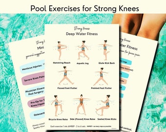 Water Aerobics Workout, Pool Exercises for Knee Pain Relief, Bodyweight Fitness, PDFs, Digital Download