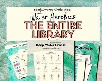 Water Aerobics PDFs, Water Fitness, Water Exercise digital downloads, Exercise Guides, Activity for Seniors, Water Workouts, Printable