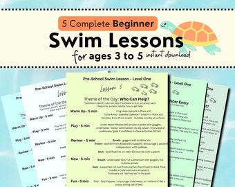 Swim Lessons for PreSchoolers, Aquatics Level One, toddler swim class ideas, Swim Lesson Plans Template, PDFs, Digital Download, Printable