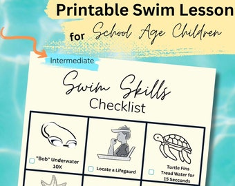 Swimming PDF, Swimming Activity for Kids, Lesson Tracker, Swim Lesson Plan, Pool Games, Instant Download, Printable