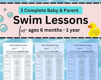 Baby Swim Lesson Printable, Digital Print Swimming Lessons for Infants,  Checklist, Pool Activity for Babies, Instant Download