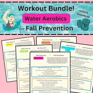 Water Aerobics for Fall Prevention, Full-Body Fitness Exercises, Pool Workouts, Balance Exercises for Seniors, PDFs, Digital Download