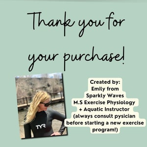 A thank you for your purchase slide describing the owner of sparklywaves shop.