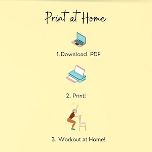 A flow chart of how to print pdfs at home for the Chair Yoga for Seniors program.