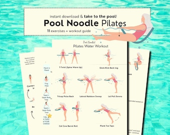 Pool Noodle Pilates PDF, Aquatic Pilates, Water Aerobics, Senior Water Workouts, Low Impact Water Workouts for Seniors, Aqua Pilates PDF