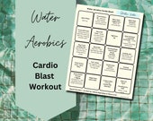 Printable Water Aerobics, Cardio Workouts, Fitness PDFs, Bodyweight Exercise, Instant Download