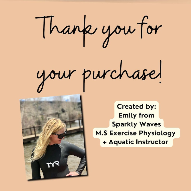 This is a thank you slide from Sparkly Waves owner Emily - picture of her in the lower left.