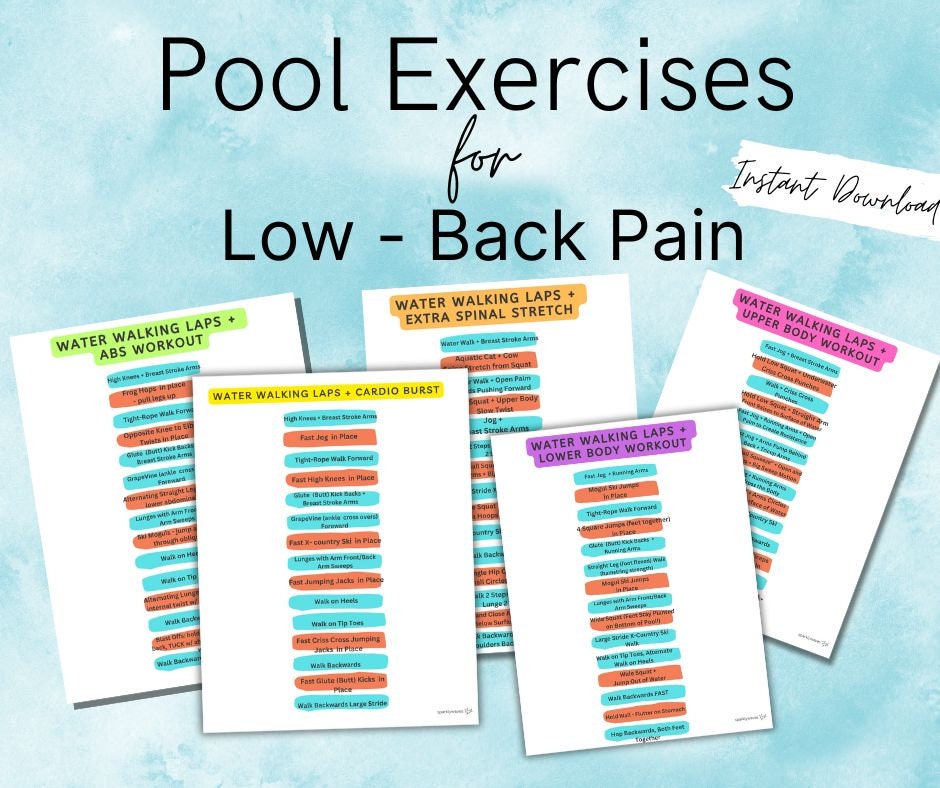Digital Download Water Aerobics for Low back Pain Relief Full body Fitness Exercises Pool Workouts Lower Back Exercises Etsy