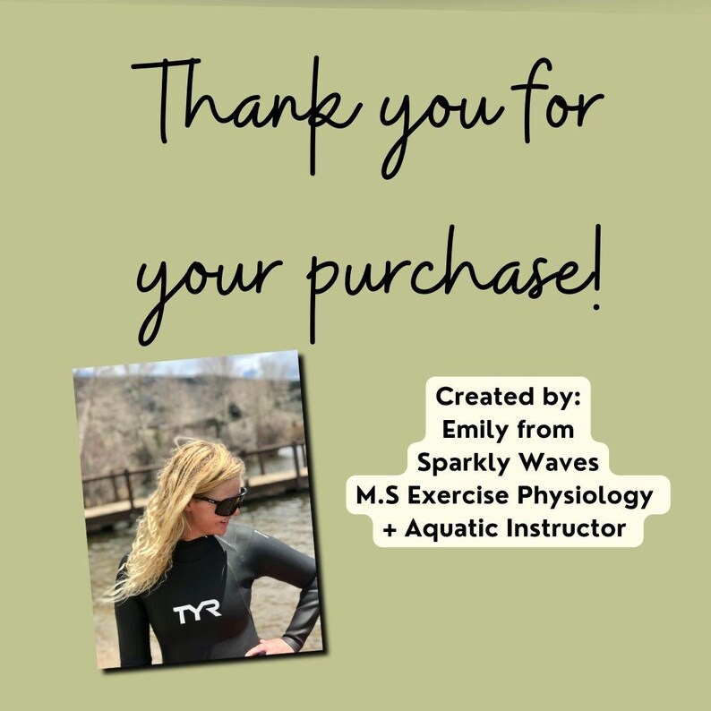 Plain green slide with a title that reads: thank you for your purchase. Under it is a picture of the owner of Sparkly Waves - Etsy store.