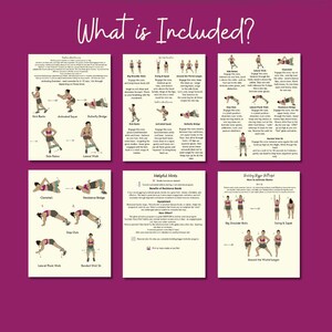 Title reads, "what is included" with a zoomed out look at all 6 pages included in this PDF guide.
