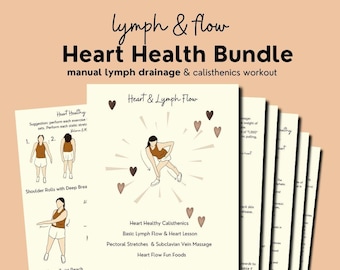 Lymph Drainage Massage, Lymph Nodes, Cardio At Home Workout PDF , Heart Health for Women, Lymph Drainage Bodyweight Printable, calisthenics
