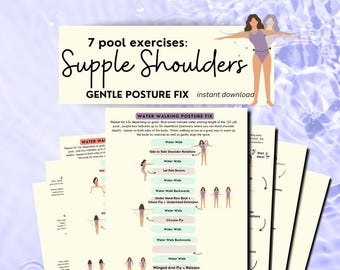 Water Exercise for Shoulder Pain Relief, How to fix rounded shoulders, mobility, stability, shoulder health for seniors, water aerobics PDF